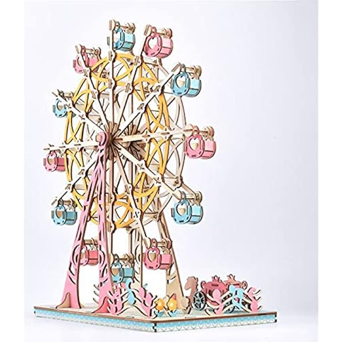 3D WOODEN FERRIS WHEEL BUILDING KIT WOODEN PUZZLE WOODEN FOR BIRTHDAY PRESENT - Image 2